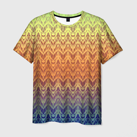 Мужская футболка 3D с принтом Модный современный узор зигзаг в Курске, 100% полиэфир | прямой крой, круглый вырез горловины, длина до линии бедер | абстрактный | зигзаг | лето | молодежный | современный