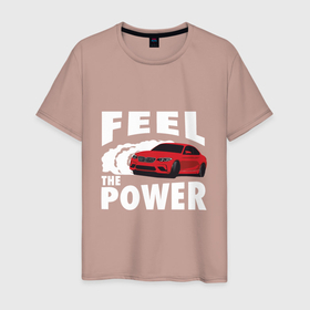 Мужская футболка хлопок с принтом BMW   Почувствуй силу в Новосибирске, 100% хлопок | прямой крой, круглый вырез горловины, длина до линии бедер, слегка спущенное плечо. | auto | bmw | car | driver | авто | автомобиль | бмв | водитель | дорога | машина | скорость