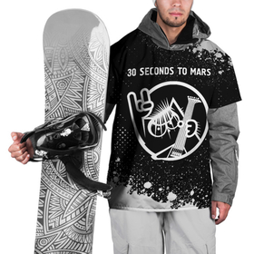 Накидка на куртку 3D с принтом 30 Seconds to Mars   КОТ   Краска в Екатеринбурге, 100% полиэстер |  | 30 seconds to mars | 30 секондс | 30stm | band | mars | metal | paint | rock | seconds | брызги | группа | кот | краска | марс | рок