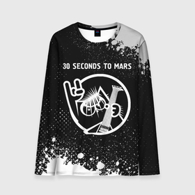 Мужской лонгслив 3D с принтом 30 Seconds to Mars   КОТ   Краска в Екатеринбурге, 100% полиэстер | длинные рукава, круглый вырез горловины, полуприлегающий силуэт | 30 seconds to mars | 30 секондс | 30stm | band | mars | metal | paint | rock | seconds | брызги | группа | кот | краска | марс | рок