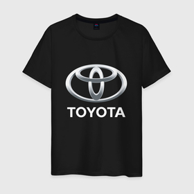 Мужская футболка хлопок с принтом TOYOTA 3D Logo в Тюмени, 100% хлопок | прямой крой, круглый вырез горловины, длина до линии бедер, слегка спущенное плечо. | auto | camry | corolla | cruiser | land | logo | moto | rav | supra | toyota | авенсис | авто | автомобиль | камри | королла | крузер | ленд | лого | логотип | логотипы | марка | мото | рав | символ | тойота | шильдик