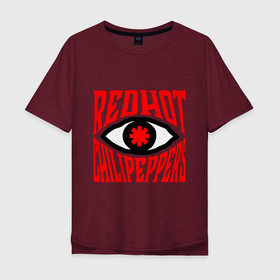 Мужская футболка хлопок Oversize с принтом RHCP eye в Санкт-Петербурге, 100% хлопок | свободный крой, круглый ворот, “спинка” длиннее передней части | eye | peppers | phcp | red hot chili peppers | глаз | красный острый перец чили | перцы