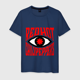 Мужская футболка хлопок с принтом RHCP eye в Белгороде, 100% хлопок | прямой крой, круглый вырез горловины, длина до линии бедер, слегка спущенное плечо. | eye | peppers | phcp | red hot chili peppers | глаз | красный острый перец чили | перцы