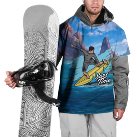 Накидка на куртку 3D с принтом Серфинг Surf , 100% полиэстер |  | Тематика изображения на принте: волны | доска | море | пляж | серфинг