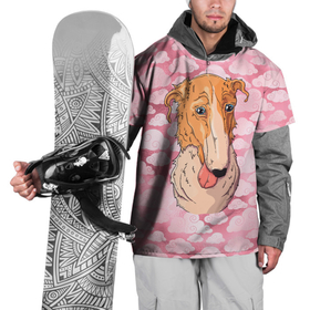 Накидка на куртку 3D с принтом Уставшая  собачка , 100% полиэстер |  | пес | песик | собака | собачка | уставшая