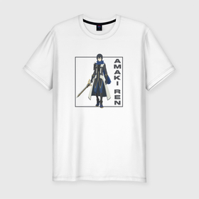Мужская футболка хлопок Slim с принтом Рэн Амаки , 92% хлопок, 8% лайкра | приталенный силуэт, круглый вырез ворота, длина до линии бедра, короткий рукав | amaki ren | anime | аниме | анимэ | восхождение героя щита | рэн амаки