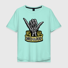 Мужская футболка хлопок Oversize с принтом Кромсай, пока ты не умрешь в Екатеринбурге, 100% хлопок | свободный крой, круглый ворот, “спинка” длиннее передней части | bones | fingers | gesture | motto | slogan | девиз | жест | кости | пальцы | слоган