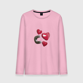 Мужской лонгслив хлопок с принтом Red Hearts , 100% хлопок |  | Тематика изображения на принте: hearts | love | magnetic | red | любовь | магнит | сердце