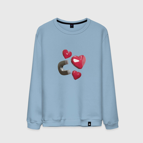 Мужской свитшот хлопок с принтом Red Hearts в Тюмени, 100% хлопок |  | hearts | love | magnetic | red | любовь | магнит | сердце