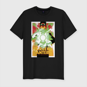 Мужская футболка хлопок Slim с принтом GREEN LANTERN Hal Jordan в Екатеринбурге, 92% хлопок, 8% лайкра | приталенный силуэт, круглый вырез ворота, длина до линии бедра, короткий рукав | dc | dc comics | green lantern | hal jordan | john stewart | justice league | lantern corps | джессика круз | джон стюарт | диси | зеленый фонарь | комиксы | лига справедливости