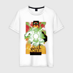 Мужская футболка хлопок с принтом GREEN LANTERN Hal Jordan в Курске, 100% хлопок | прямой крой, круглый вырез горловины, длина до линии бедер, слегка спущенное плечо. | dc | dc comics | green lantern | hal jordan | john stewart | justice league | lantern corps | джессика круз | джон стюарт | диси | зеленый фонарь | комиксы | лига справедливости