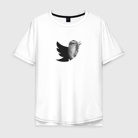 Мужская футболка хлопок Oversize с принтом Илон Маск купил Твиттер в Санкт-Петербурге, 100% хлопок | свободный крой, круглый ворот, “спинка” длиннее передней части | Тематика изображения на принте: elon musk | elona musk | twitter | илон маск | купил | твиттер