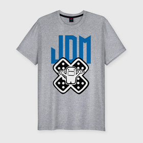 Мужская футболка хлопок Slim с принтом JDM   Japan   Hero в Курске, 92% хлопок, 8% лайкра | приталенный силуэт, круглый вырез ворота, длина до линии бедра, короткий рукав | fangs | hero | japan | jaw | jdm | герой | клыки | пасть | япония