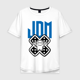 Мужская футболка хлопок Oversize с принтом JDM   Japan   Hero в Екатеринбурге, 100% хлопок | свободный крой, круглый ворот, “спинка” длиннее передней части | Тематика изображения на принте: fangs | hero | japan | jaw | jdm | герой | клыки | пасть | япония