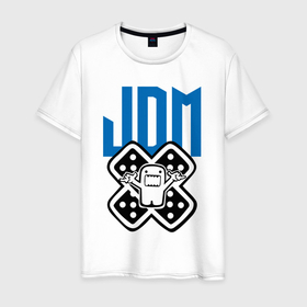 Мужская футболка хлопок с принтом JDM   Japan   Hero в Екатеринбурге, 100% хлопок | прямой крой, круглый вырез горловины, длина до линии бедер, слегка спущенное плечо. | fangs | hero | japan | jaw | jdm | герой | клыки | пасть | япония