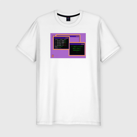 Мужская футболка хлопок Slim с принтом Кодинг на фиолетовой Retro OS   Be Awesome в Тюмени, 92% хлопок, 8% лайкра | приталенный силуэт, круглый вырез ворота, длина до линии бедра, короткий рукав | 404 | 90s | 90е | cmd | code | graphic design | it | modern | neon | neon graphic | programmer | programming | ит | кодинг | комп | компьютер | модерн | програмист | программирование | ретро | ретро дизайн | розовый | стиль 90х