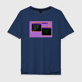 Мужская футболка хлопок Oversize с принтом Кодинг на фиолетовой Retro OS   Be Awesome в Екатеринбурге, 100% хлопок | свободный крой, круглый ворот, “спинка” длиннее передней части | 404 | 90s | 90е | cmd | code | graphic design | it | modern | neon | neon graphic | programmer | programming | ит | кодинг | комп | компьютер | модерн | програмист | программирование | ретро | ретро дизайн | розовый | стиль 90х