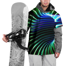 Накидка на куртку 3D с принтом Portal   Fashion pattern   Neon , 100% полиэстер |  | color | fashion | neon | pattern | portal | мода | неон | портал | узор | цвет