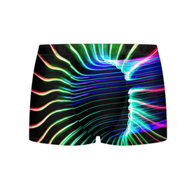 Мужские трусы 3D с принтом Portal / Fashion pattern / Neon в Тюмени, 50% хлопок, 50% полиэстер | классическая посадка, на поясе мягкая тканевая резинка | Тематика изображения на принте: color | fashion | neon | pattern | portal | мода | неон | портал | узор | цвет