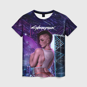 Женская футболка 3D с принтом Sexy Vi Cyberpunk2077 в Белгороде, 100% полиэфир ( синтетическое хлопкоподобное полотно) | прямой крой, круглый вырез горловины, длина до линии бедер | 