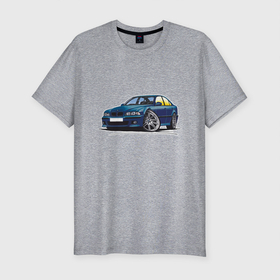 Мужская футболка хлопок Slim с принтом BMW Blue в Санкт-Петербурге, 92% хлопок, 8% лайкра | приталенный силуэт, круглый вырез ворота, длина до линии бедра, короткий рукав | auto | bmw | car | driver | авто | автомобиль | бмв | водитель | дорога | машина | скорость