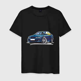 Мужская футболка хлопок с принтом BMW Blue в Петрозаводске, 100% хлопок | прямой крой, круглый вырез горловины, длина до линии бедер, слегка спущенное плечо. | auto | bmw | car | driver | авто | автомобиль | бмв | водитель | дорога | машина | скорость