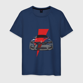 Мужская футболка хлопок с принтом BMW Flash в Курске, 100% хлопок | прямой крой, круглый вырез горловины, длина до линии бедер, слегка спущенное плечо. | auto | bmw | car | driver | авто | автомобиль | бмв | водитель | дорога | машина | скорость