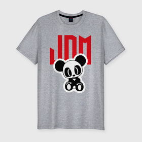 Мужская футболка хлопок Slim с принтом JDM   Panda   Japan в Курске, 92% хлопок, 8% лайкра | приталенный силуэт, круглый вырез ворота, длина до линии бедра, короткий рукав | ears | eyes | japan | jdm | panda | paws | глаза | лапы | панда | уши | япония
