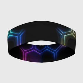 Повязка на голову 3D с принтом Геометрический узор  Neon в Новосибирске,  |  | cell | color | fashion | neon | pattern | мода | неон | соты | узор | цвет
