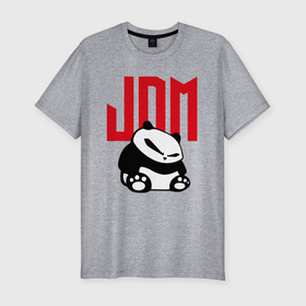 Мужская футболка хлопок Slim с принтом JDM   Panda   Japan   Симпатяга в Кировске, 92% хлопок, 8% лайкра | приталенный силуэт, круглый вырез ворота, длина до линии бедра, короткий рукав | bear | japan | jdm | muzzle | panda | paws | медведь | панда | япония