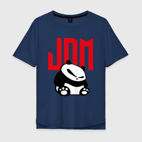 Мужская футболка хлопок Oversize с принтом JDM   Panda   Japan   Симпатяга в Кировске, 100% хлопок | свободный крой, круглый ворот, “спинка” длиннее передней части | bear | japan | jdm | muzzle | panda | paws | медведь | панда | япония