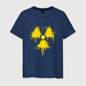 Мужская футболка хлопок с принтом Nuclear paint в Тюмени, 100% хлопок | прямой крой, круглый вырез горловины, длина до линии бедер, слегка спущенное плечо. | hazard | nuclear | paint | radiation | radioactive | symbol | атомный | краска | опасный | радиация | радиоактивный | символ | ядерный