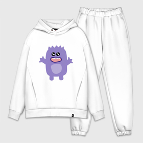 Мужской костюм хлопок OVERSIZE с принтом Purple monster в Петрозаводске,  |  | monster | purple | монстр | пурпурный | фиолетовый | чудище