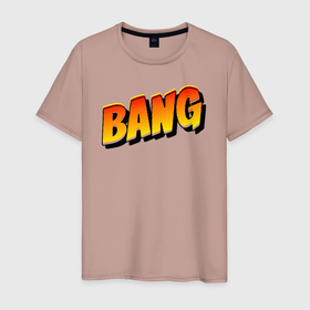 Мужская футболка хлопок с принтом Bang (взрыв) в Кировске, 100% хлопок | прямой крой, круглый вырез горловины, длина до линии бедер, слегка спущенное плечо. | bang | big | explosion | бенг | большой | бэнг | взрыв