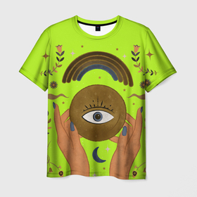Мужская футболка 3D с принтом ВСЕВИДЯЩЕЕ ГЛАЗ в Новосибирске, 100% полиэфир | прямой крой, круглый вырез горловины, длина до линии бедер | всевидящее око | глаз | движение | иллюминаты | колдовство | магия | масонство | оккультизм | око | пирамида всевидящего ока | руки