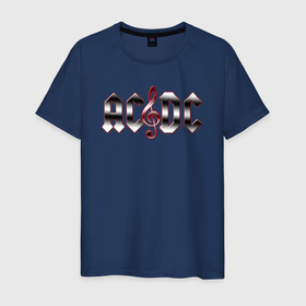 Мужская футболка хлопок с принтом AC DC metallic fire в Новосибирске, 100% хлопок | прямой крой, круглый вырез горловины, длина до линии бедер, слегка спущенное плечо. | acdc | hard rock | гитара | группа | метал | музыка | рок