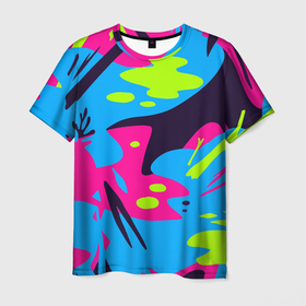 Мужская футболка 3D с принтом Color abstract pattern   Summer в Белгороде, 100% полиэфир | прямой крой, круглый вырез горловины, длина до линии бедер | abstraction | color | fashion | pattern | summer | абстракция | лето | мода | узор | цвет