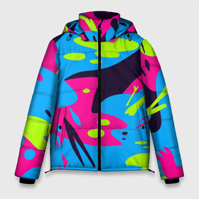 Мужская зимняя куртка 3D с принтом Color abstract pattern   Summer в Тюмени, верх — 100% полиэстер; подкладка — 100% полиэстер; утеплитель — 100% полиэстер | длина ниже бедра, свободный силуэт Оверсайз. Есть воротник-стойка, отстегивающийся капюшон и ветрозащитная планка. 

Боковые карманы с листочкой на кнопках и внутренний карман на молнии. | Тематика изображения на принте: abstraction | color | fashion | pattern | summer | абстракция | лето | мода | узор | цвет