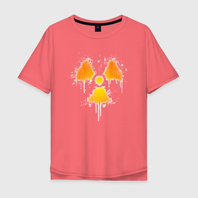 Мужская футболка хлопок Oversize с принтом Radioactive symbol , 100% хлопок | свободный крой, круглый ворот, “спинка” длиннее передней части | hazard | nuclear | paint | radiation | radioactive | symbol | краска | опасный | радиация | радиоактивный | символ | ядерный