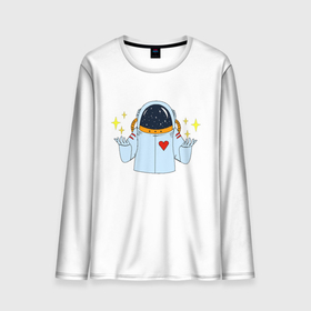Мужской лонгслив 3D с принтом Космонавт с сердцем в Тюмени, 100% полиэстер | длинные рукава, круглый вырез горловины, полуприлегающий силуэт | галактика | звезда | звезды | космонавт с сердцем | космос | роскосмос | сердце