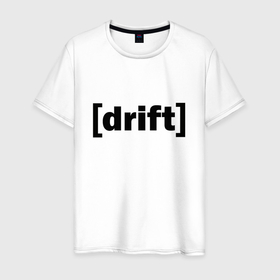 Мужская футболка хлопок с принтом Drift   Дрифт в Белгороде, 100% хлопок | прямой крой, круглый вырез горловины, длина до линии бедер, слегка спущенное плечо. | drift | emblem | symbol | title | дрифт | надпись | символ | эмблема