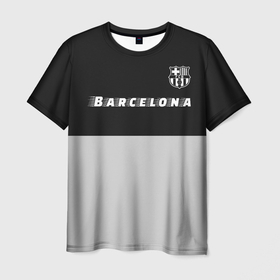 Мужская футболка 3D с принтом БАРСЕЛОНА | Barcelona   Графика в Курске, 100% полиэфир | прямой крой, круглый вырез горловины, длина до линии бедер | barca | barcelona | barsa | barselona | fcb | logo | messi | барса | барселона | знак | клуб | лого | логотип | логотипы | месси | полосы | символ | символы | футбол | футбольная | футбольный