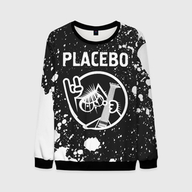 Мужской свитшот 3D с принтом Placebo   КОТ   Брызги в Санкт-Петербурге, 100% полиэстер с мягким внутренним слоем | круглый вырез горловины, мягкая резинка на манжетах и поясе, свободная посадка по фигуре | band | metal | paint | placebo | rock | брызги | группа | кот | краска | пласибо | плацебо | рок