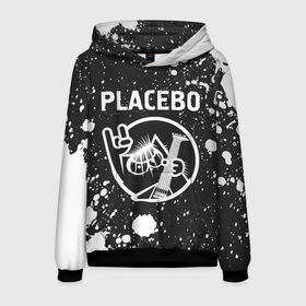 Мужская толстовка 3D с принтом Placebo   КОТ   Брызги в Екатеринбурге, 100% полиэстер | двухслойный капюшон со шнурком для регулировки, мягкие манжеты на рукавах и по низу толстовки, спереди карман-кенгуру с мягким внутренним слоем. | band | metal | paint | placebo | rock | брызги | группа | кот | краска | пласибо | плацебо | рок