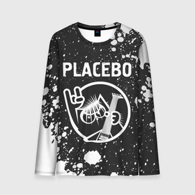 Мужской лонгслив 3D с принтом Placebo   КОТ   Брызги в Петрозаводске, 100% полиэстер | длинные рукава, круглый вырез горловины, полуприлегающий силуэт | band | metal | paint | placebo | rock | брызги | группа | кот | краска | пласибо | плацебо | рок