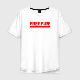Мужская футболка хлопок Oversize с принтом Garena Free Fire Гарена в Новосибирске, 100% хлопок | свободный крой, круглый ворот, “спинка” длиннее передней части | free fire | free fire battlegrounds | garena | garena free fire | гарена | игра | фри фаер | шутер