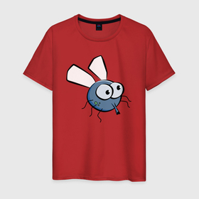 Мужская футболка хлопок с принтом Комарик в Тюмени, 100% хлопок | прямой крой, круглый вырез горловины, длина до линии бедер, слегка спущенное плечо. | mosquito | камар | камарик | комар | комарик | маскит | москит | москито | мультик | муха