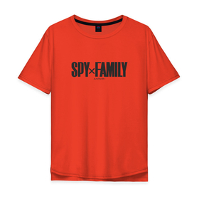 Мужская футболка хлопок Oversize с принтом Spy x Family Logo в Санкт-Петербурге, 100% хлопок | свободный крой, круглый ворот, “спинка” длиннее передней части | anime | anya forger | family | loid forger | spy | spy x family | yor forger | аниме | аня форджер | йор | йор форджер | ллойд форджер | семья шпиона | семья шпионов | форджер | шпион