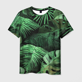 Мужская футболка 3D с принтом Цветы Тропические в Тюмени, 100% полиэфир | прямой крой, круглый вырез горловины, длина до линии бедер | Тематика изображения на принте: flowers | природа | растение | флора | цветы