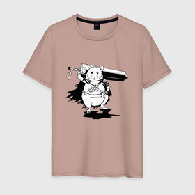 Мужская футболка хлопок с принтом berserk mouse в Белгороде, 100% хлопок | прямой крой, круглый вырез горловины, длина до линии бедер, слегка спущенное плечо. | beherit berserk | berserk | kenpuu denki berserk | гатс | гриффит